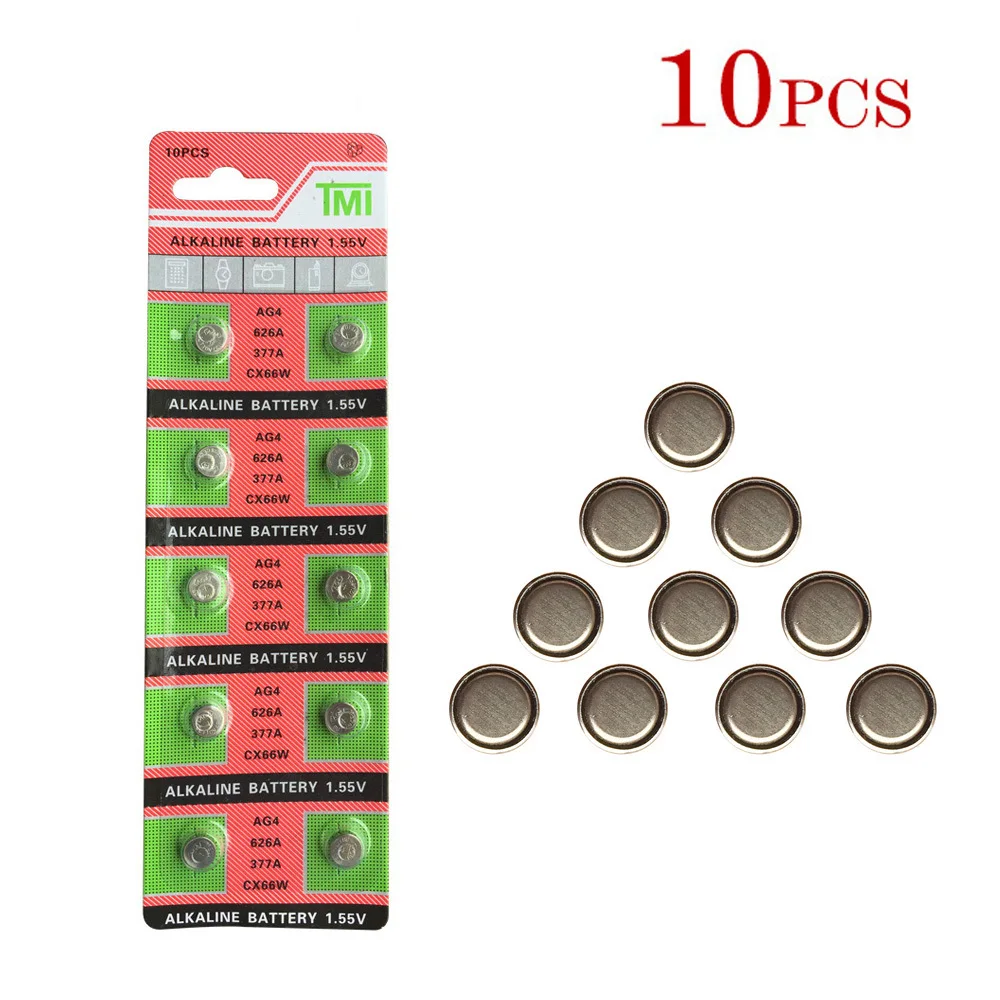 10 шт./1 карта AG4 кнопочные батарейки 1 55 в LR626 LR66 377 SR626SW 177 сотовый телефон часы