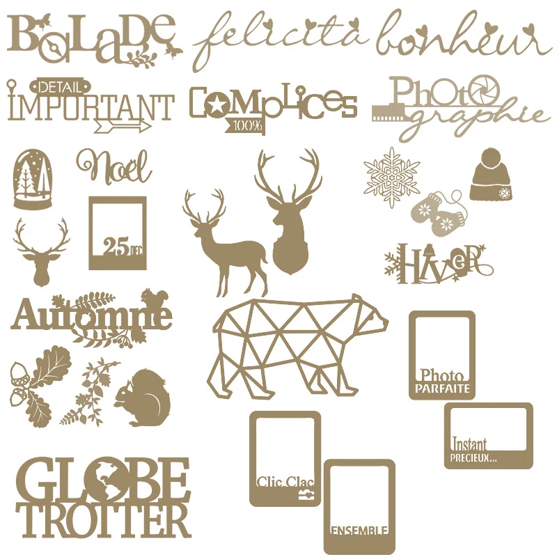 Металлическая фоторамка Трафаретный вырубной штамп рамка полярный медведь