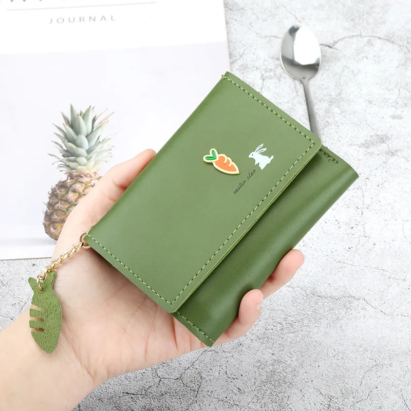 Кролик и морковь аниме маленький короткий женский кожаный кошелек Женский