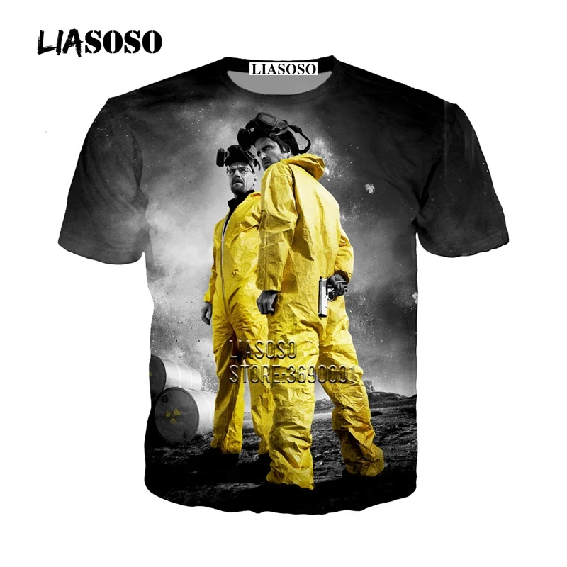 Женская и мужская футболка с 3D принтом LIASOSO короткими рукавами круглым вырезом