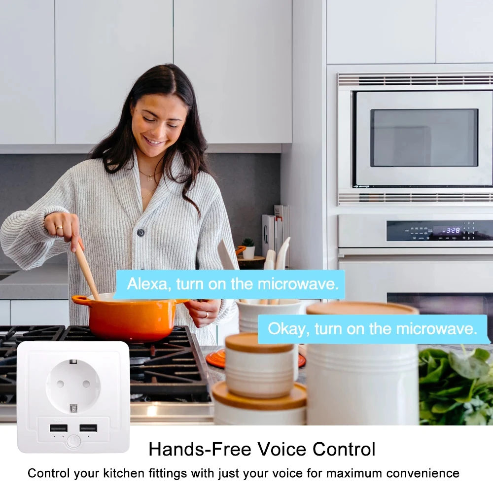 Настенная розетка Coswall Zigbee 3 0 Tuya 2 USB-порта для зарядки таймер программируемый с Alexa