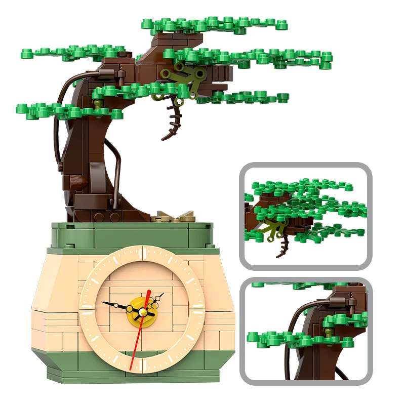 

2021 New Creator Owl Windmill House Rose Cactus Amusement Park with Motor Clock Building Block Gift Toy