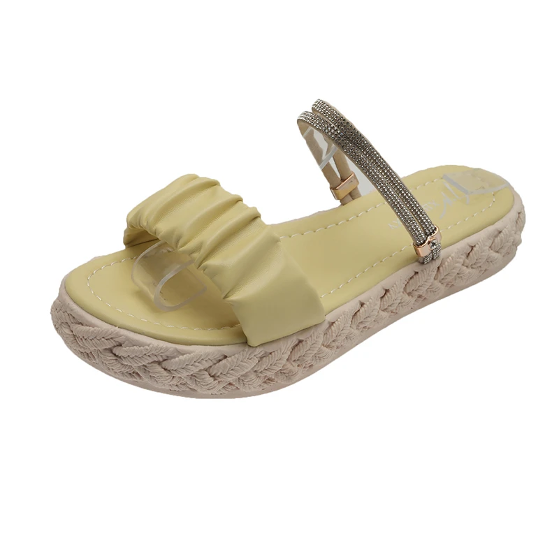 

Ladies Flip-Flops Summer Sandals Beach Fashion 2021 Slippers All-match Comfortable Open Toe Sandals Square Heel Women's Shoes