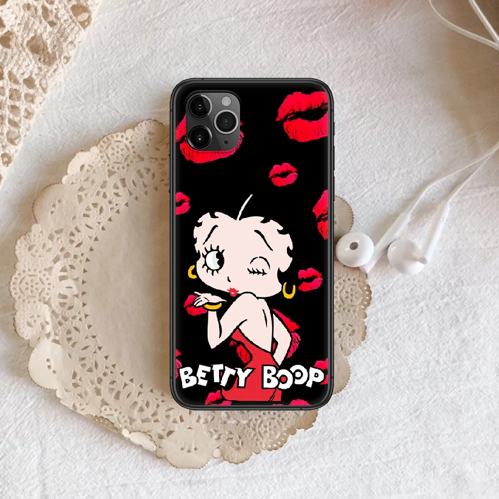 

lovely betty boop Phone Case Cover Hull For iphone 5 5s se 2020 6 6s 7 8 12 mini plus X XS XR 11 PRO MAX black Cell Pretty Prime