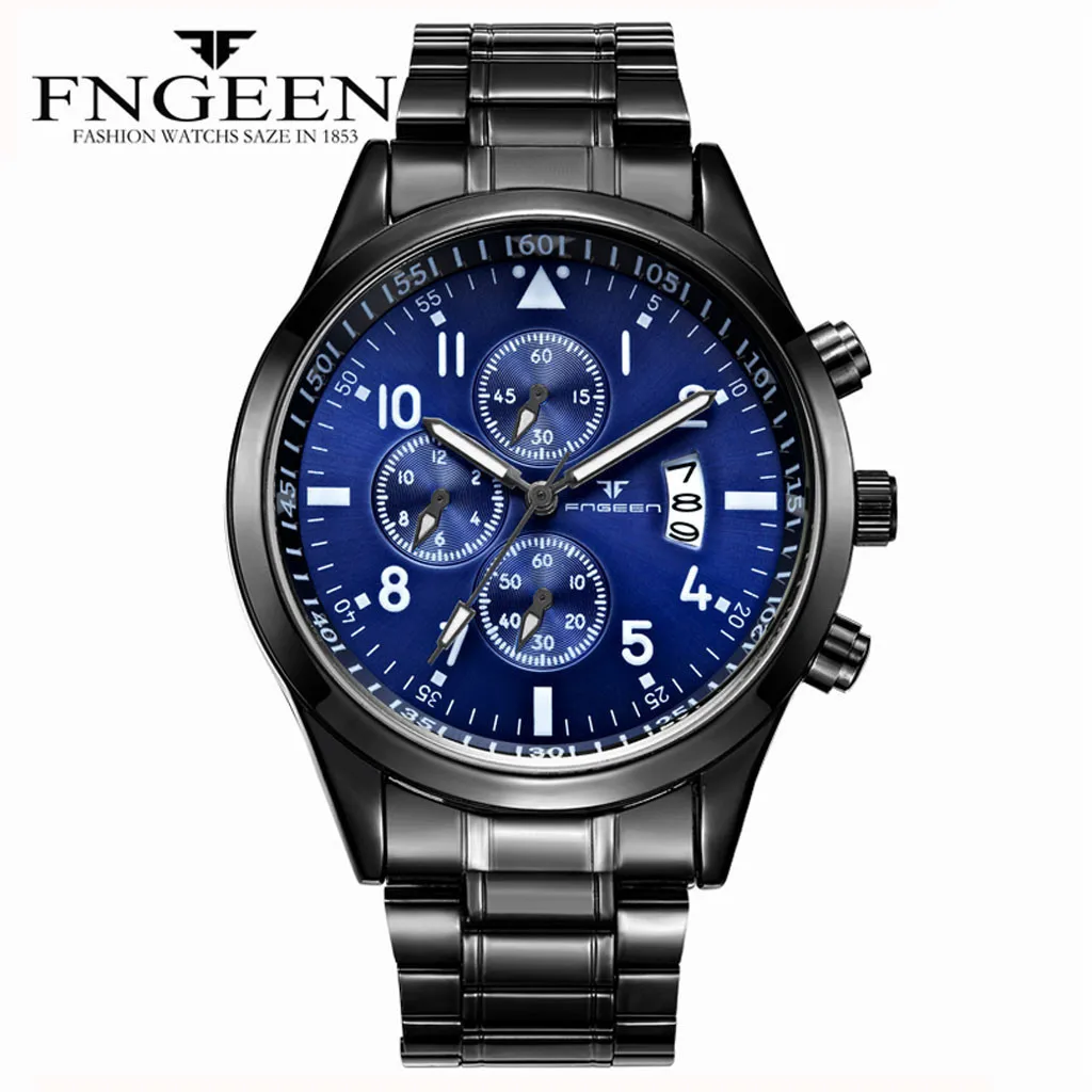 

Men Luxury Casual Watch Quartz Stainless Steel Waterproof Calendar Watch 30M Waterproof Date Clock Male Watch reloj hombre Q