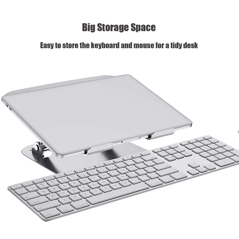 

Laptop Stand,Adjustable Height and Angle, Compatible for Air Pro, Dell, HP, Lenovo From 11-17 Inches (Silver)
