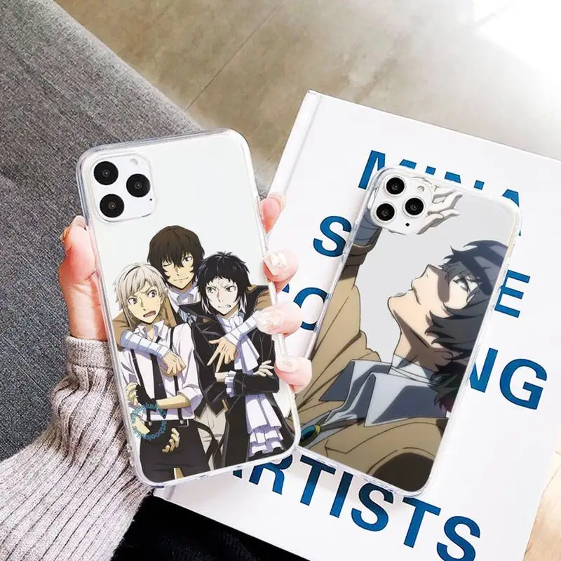 

Japan anime bungou stray dogs Dazai Osamu Phone Case Transparent for iPhone 6 7 8 11 12 s mini pro X XS XR MAX Plus