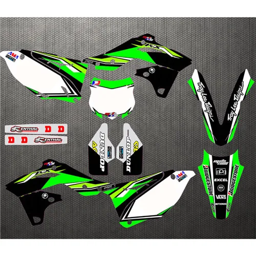 Индивидуальные графические наклейки с номером команды для Kawasaki KXF250 2004 2019 / KXF450 2006
