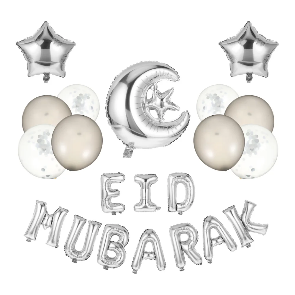

1 Set Eid Mubarak Balloon Party Decor Aluminum Foil Balloon for Ramadan Party