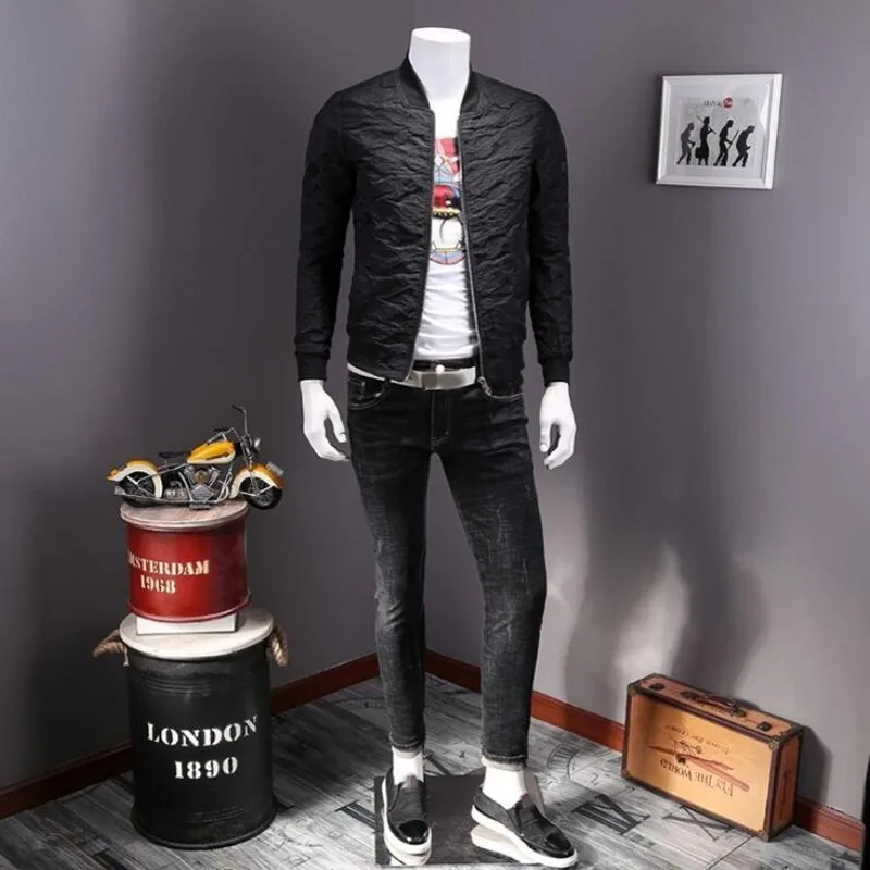 Дизайнерская Новая Осенняя мужская бейсбольная куртка с цветочным принтом и