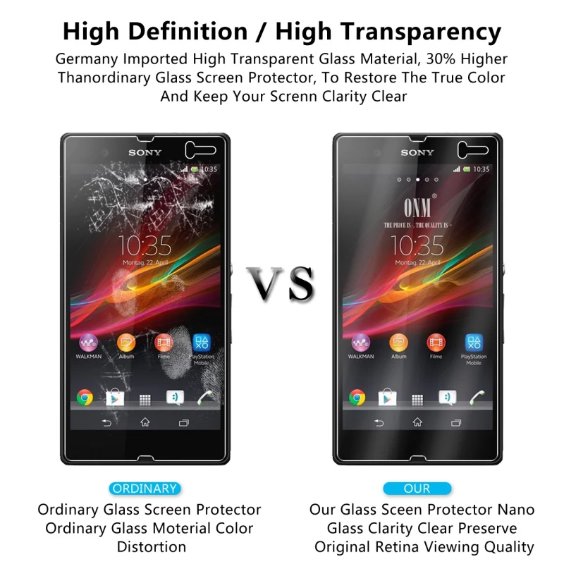 2.5D 0 26 мм 9H Премиум Закаленное стекло протектор экрана для Sony Xperia Z L36h C6603 C6602