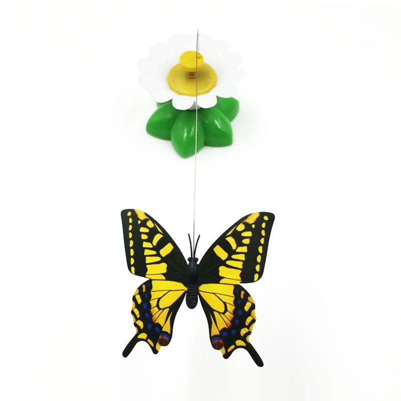 Автоматическая электрическая вращающаяся игрушка для кошек красочная бабочка