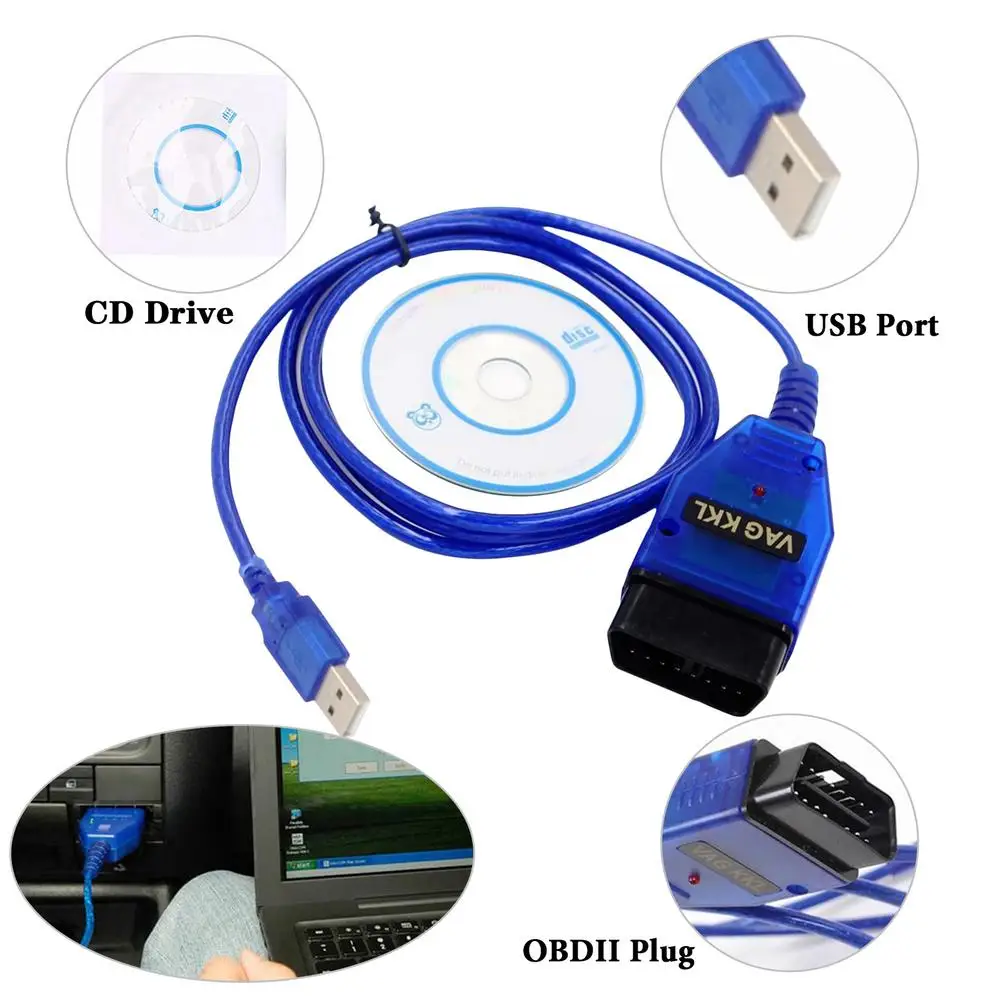 

VAG-COM 409.1 Vag Com Vag 409Com Vag 409 Kkl OBD2 USB Cable Scanner Scan Tool Interface For Audi Seat Volkswagen for Skoda