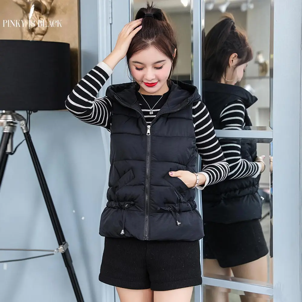 2019 Autumn Winter Basic Jackets Coat Women Vest Solid Hooded Veste Femme Parkas Chalecos Para Mujer Casaco Feminino | Женская одежда