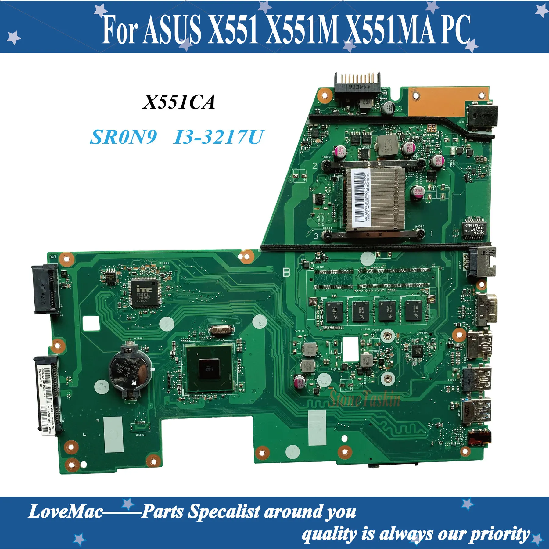 Высокое качество X551CA для ASUS X551 X551M X551MA PC материнская плата ноутбука SR0N9 I3-3217U 100%