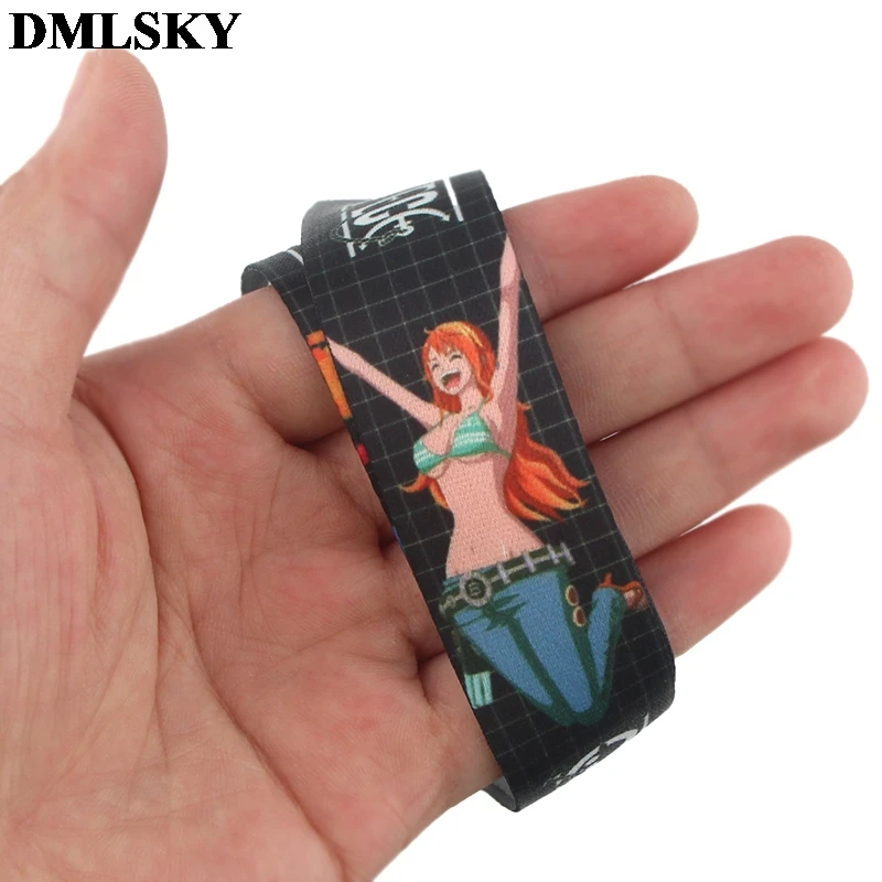 DMLSKY ONE PIECE Аниме шнурок для ключей ремешки для ключей значок ID Мобильный телефон Веревка шеи ремешки подарки M3778