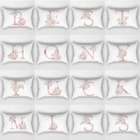 pink letter decorative polyester waist pillow cushion covers pillowcase cushions for sofa