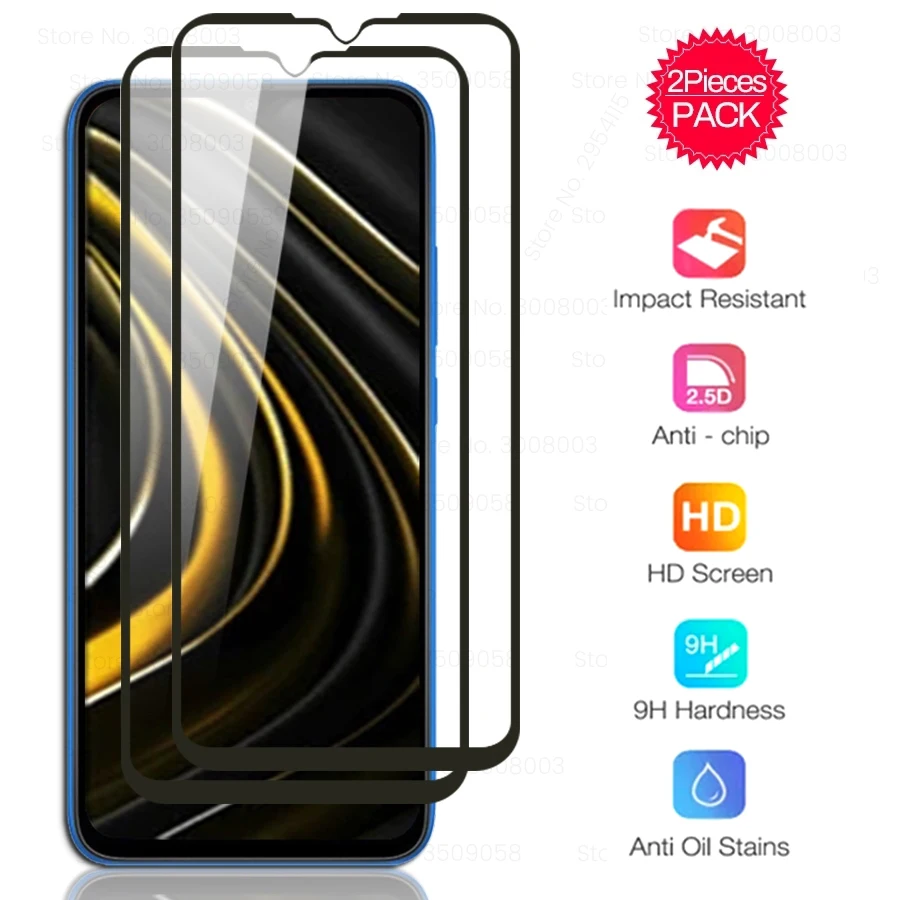 2 шт. защитное стекло с полным покрытием для xiaomi pocophone poco m3 m 3 закаленное Защитная