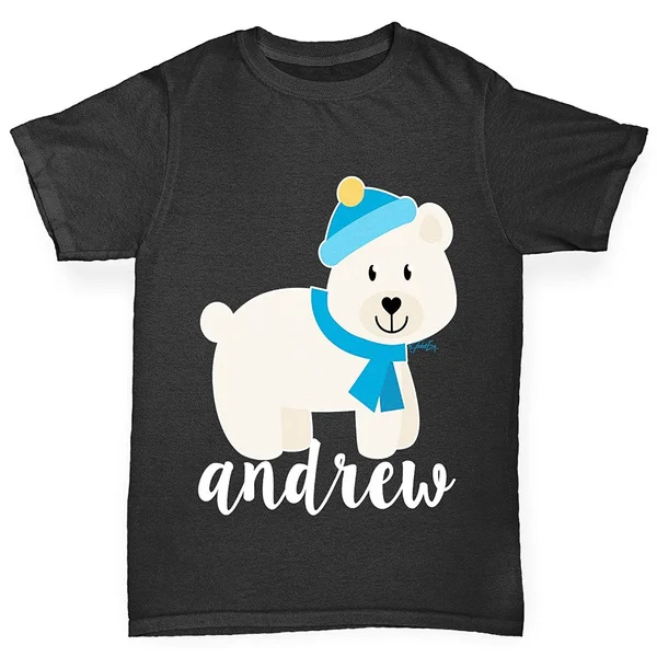

Envy Personalised Cartoon Polar Bear Girl's Funny Cotton T-Shirt Casual Tee Graphic Printed Short Sleeve Ringer T Shirt S-5XL