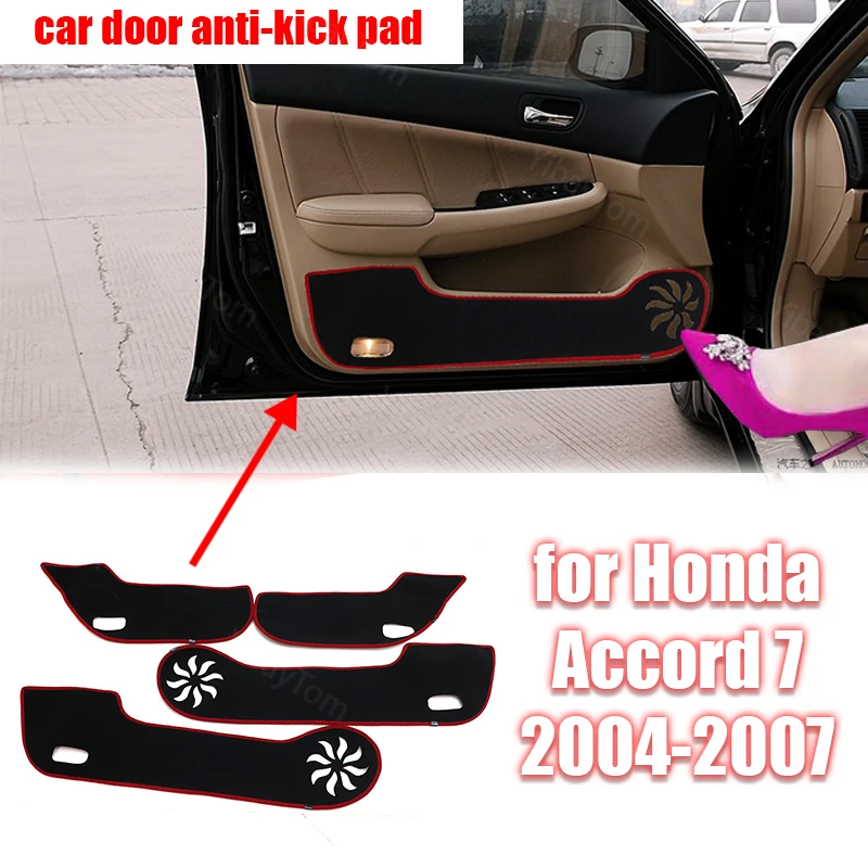 

Polyester Trim Decal Carpet for Honda Accord 7 2004-2007 Car Door Anti Kick Pad Sticker Protective Mat Accessories