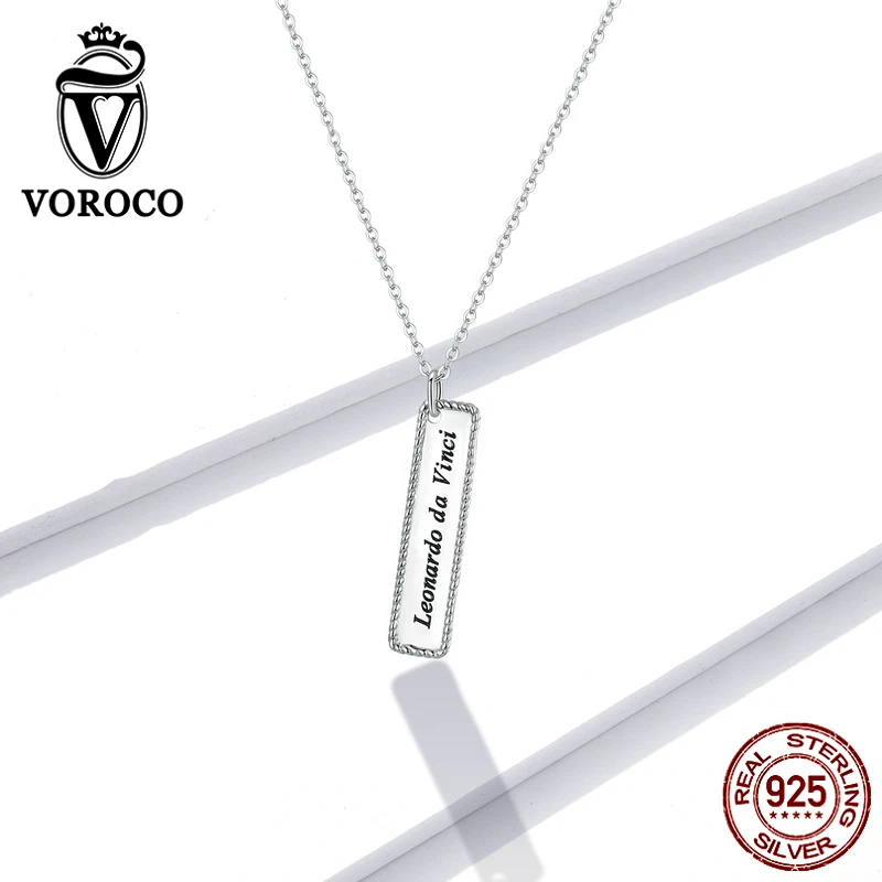 Женское ожерелье с подвеской VOROCO BNN167 из стерлингового серебра 925 пробы