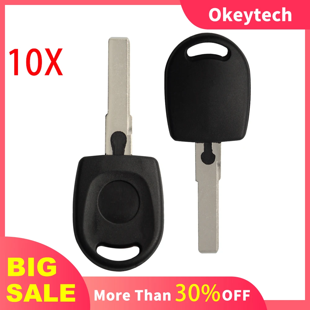 

OkeyTech 10PCS/Lot Transponder Key Shell Case Remote Key Blank Case For VW Volkswagen Passat B5 SKoda SEAT Uncut HU66 Blade