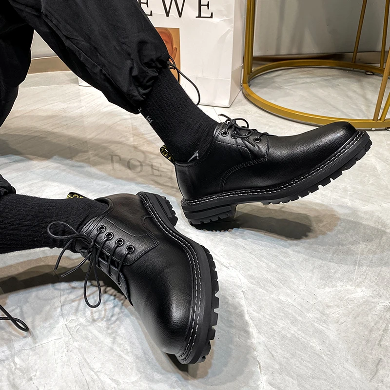 

2021 New Original Casual Boots for Men Free Shipping Non-Slip Rubber Work Shoes Men Designer Flats Boots Men Black