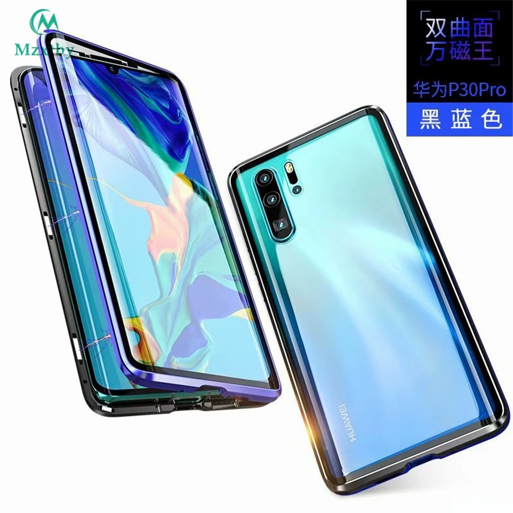 Роскошный Магнитный чехол для всего тела для Huawei Honor V10 10 Lite Play Nova 5 Pro прозрачный закаленное переднее+ заднее стекло чехол