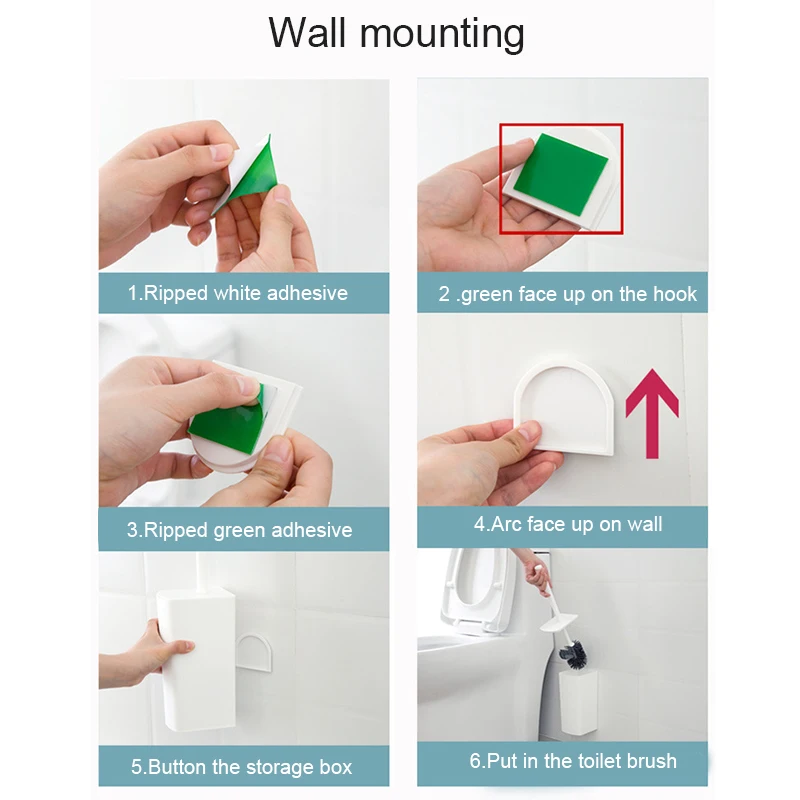 

Toilet Brush and Holder Toilet Bowl Cleaning Brush Set Deep Cleaning for Bathroom TP-Hot