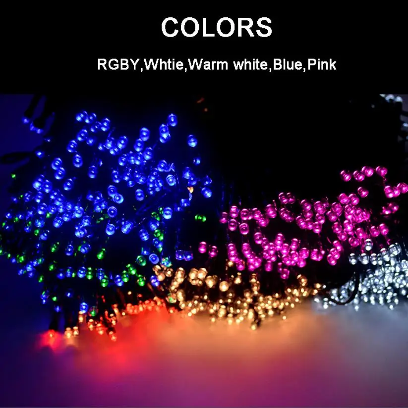 Уличная Водонепроницаемая светодиодная гирлянда на солнечной батарее 200