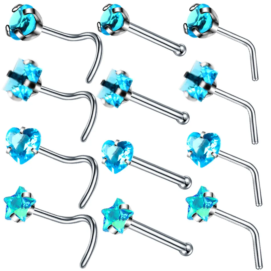 Серьги-гвоздики из нержавеющей стали для пирсинга носа 20 г 2 шт. | Украшения и