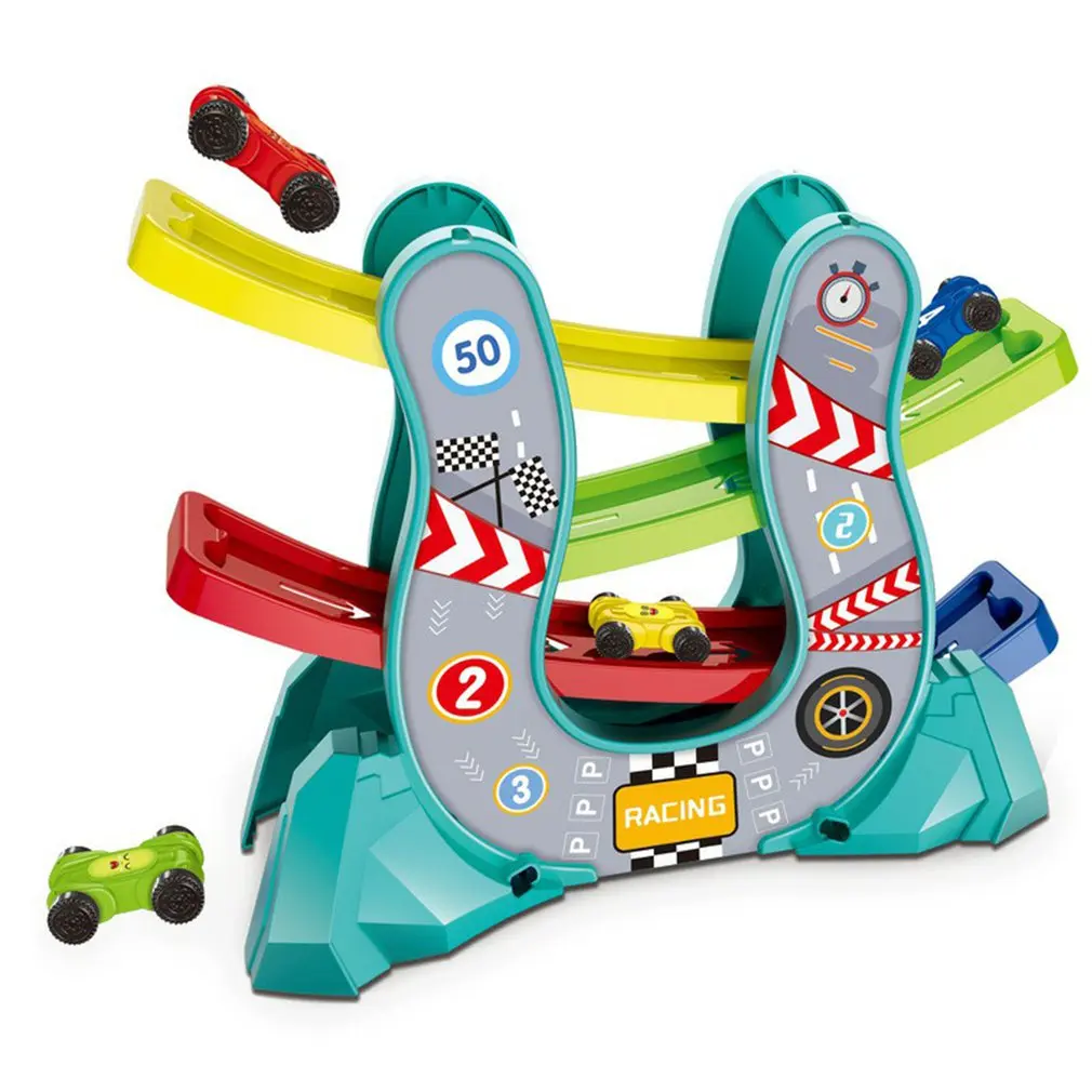 

Kids Gliding Rail Car Toy Set Racing Track Toy Car DIY Assembly Rail Car Set For Boys And Girl Toddlers Glider Toy Cars