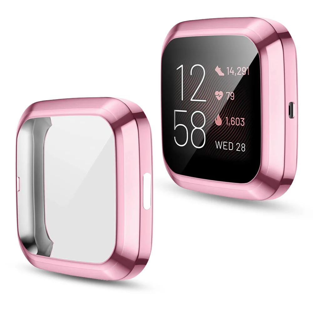 Совместим с Fitbit Versa2 полное покрытие чехол с здания Экран протектор