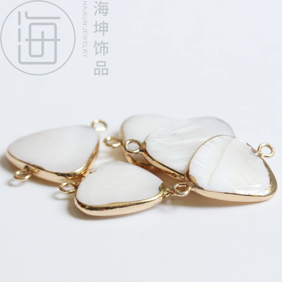 Ремесленный треугольный соединитель в металлической оправе из натуральной