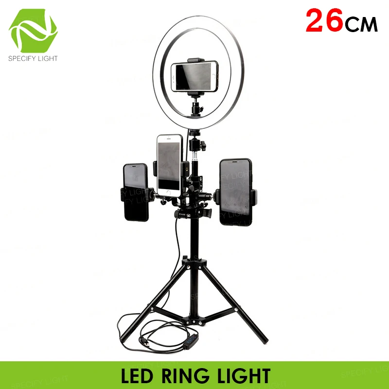Светодиодный кольцевой светильник для студийной камеры 10 &quot26 см фото со