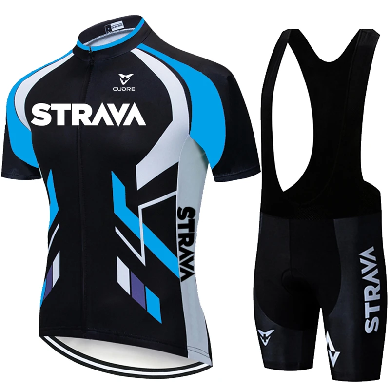 

2021 STRAVA Cycling Jersey Set Summer Mountain Bike Clothing Pro Bicycle Cycling Jersey Sportswear Suit Maillot Ropa Ciclismo