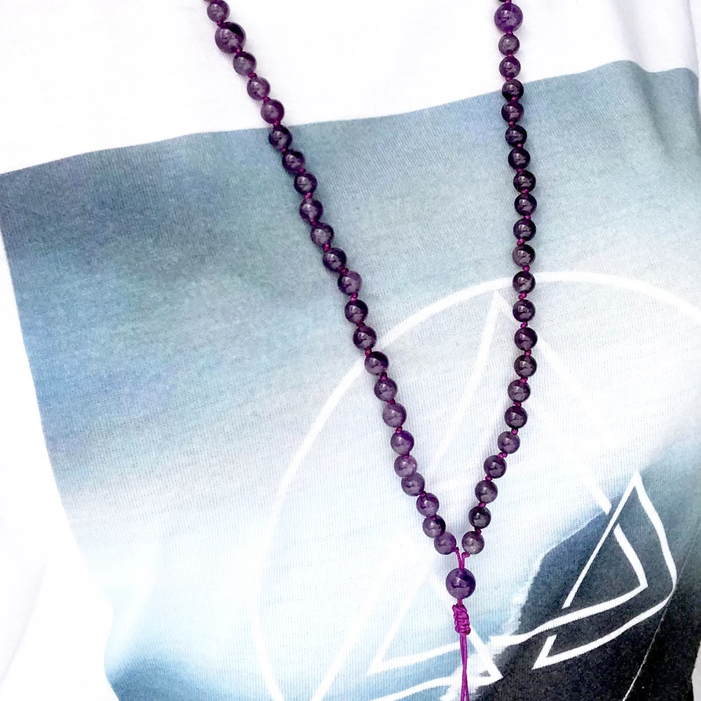 Ruberthen Natural A methyst для медитации и молитвы браслет регулируемый ручной вязки