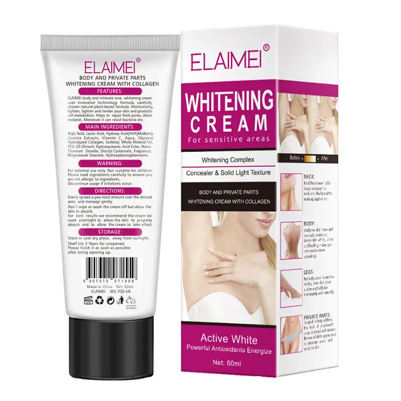 

60Ml Massage Cream Dark Spots Melasma Lightening Black Joints Knee Ankle Underarm Brighten Whitening For Armpit Private Parts