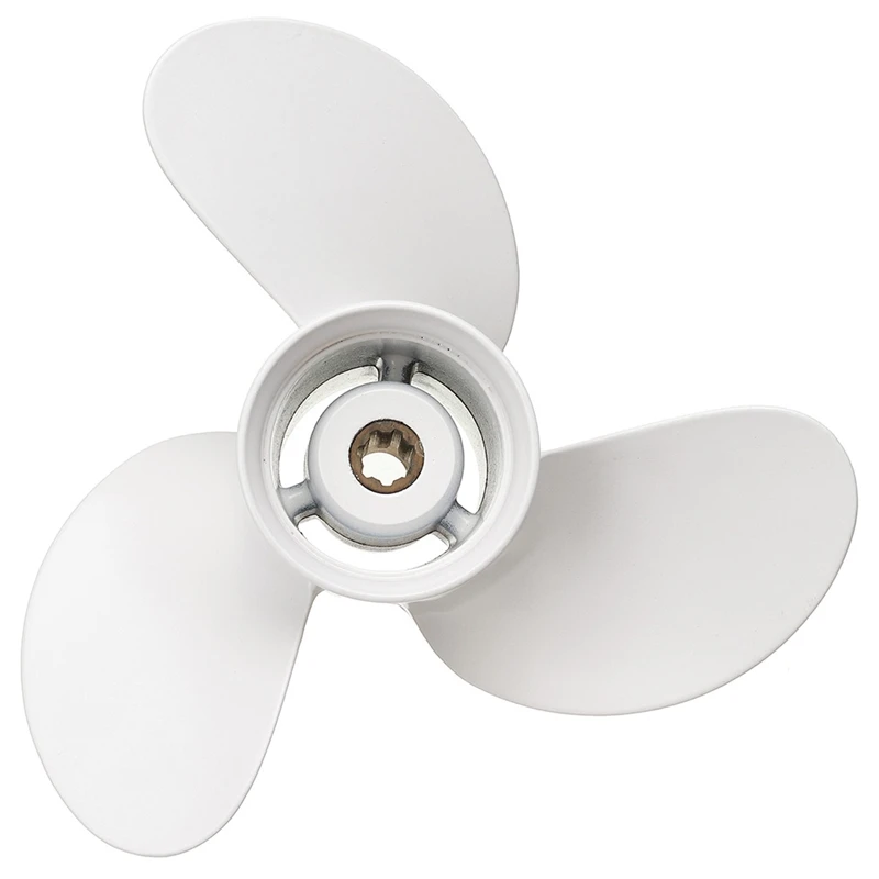 

Лодочный пропеллер 6G1-45943-00-El 8 1/2X7 1/2 для подвесного двигателя Yamaha 6-8 л.с., алюминиевый сплав, 3 лопасти, вращение, 7 шлицевых зубьев