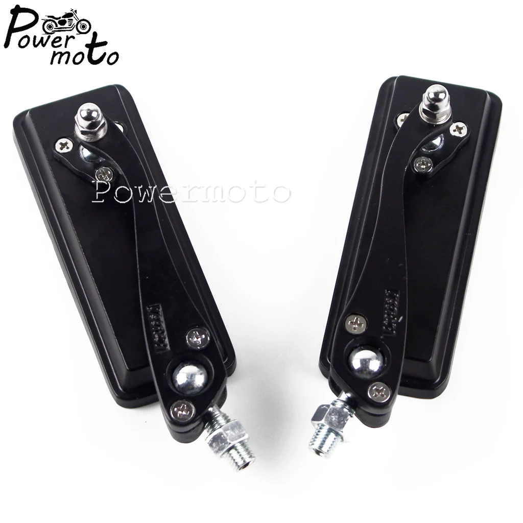 Мотоциклетные пользовательские черные прямоугольные боковые зеркала для Honda Yamaha