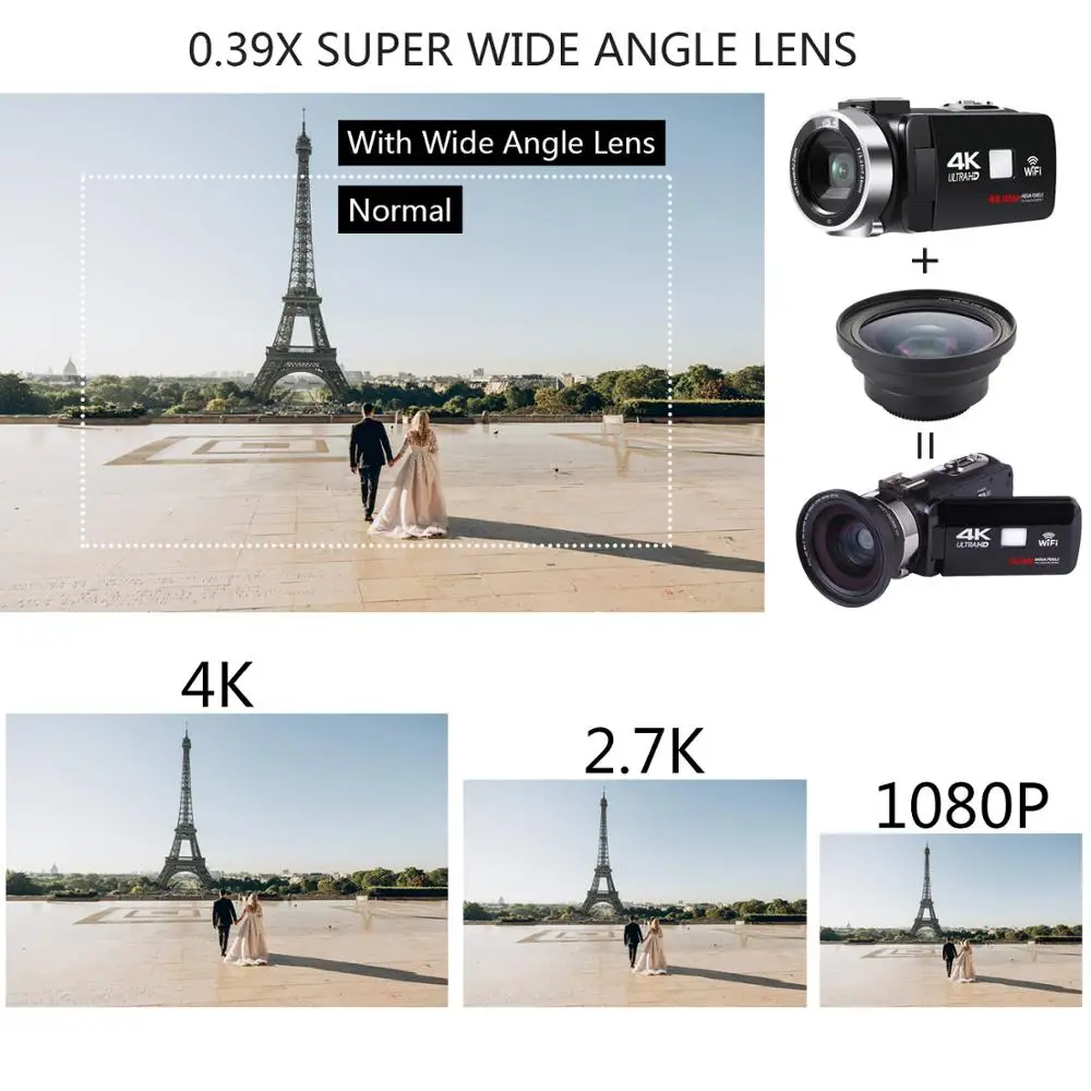 Лидер продаж видеокамера 4K 48 МП запись для Youbute Handycam Wi Fi камера ночной съемки