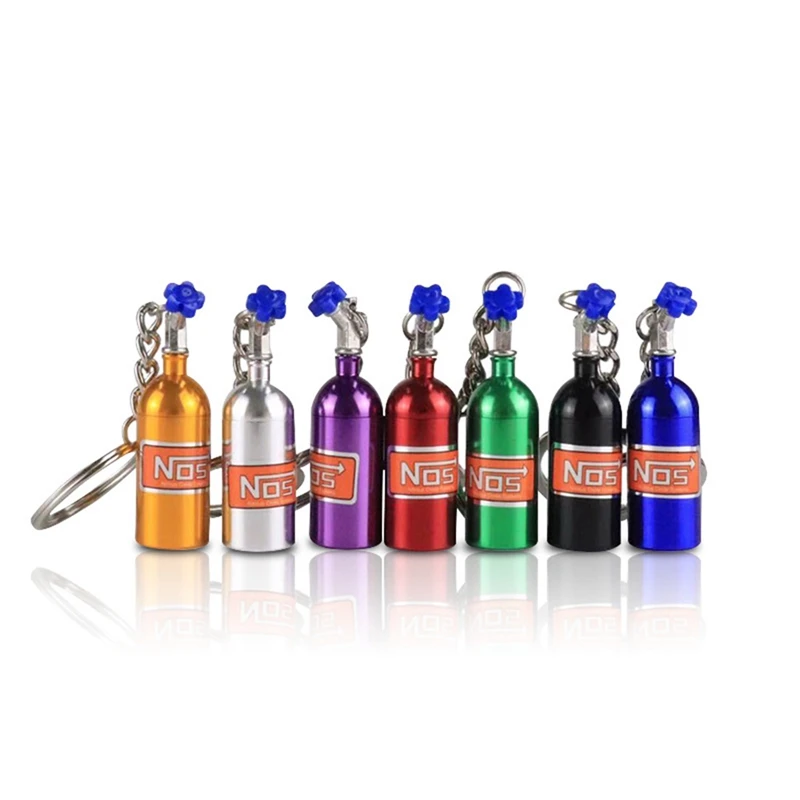 

Portable Creative Nitrous Oxide Bottle Keychain Key Chain Keyring Stash Pill Box Storage Turbo Key Ring Car Auto Accessories