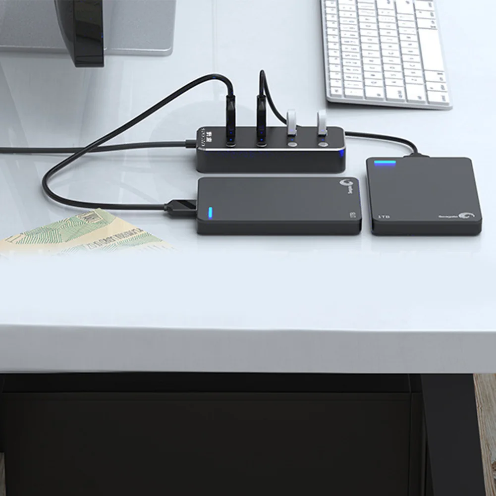 Светодиодный индикаторы дома Алюминий сплава 4 Порты и разъёмы Питание