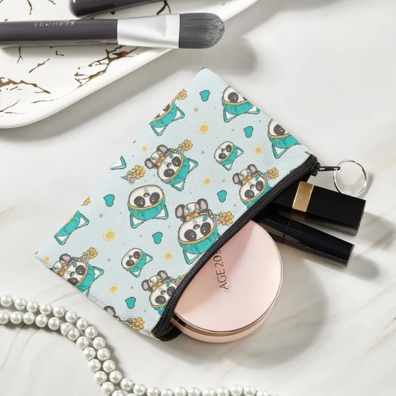 New Style 3D Printed Cute Panda Pattern Women and Men Coin Purse Kids Lady Wallet Pouch Small Canvas Bag With A Zipper Fashion