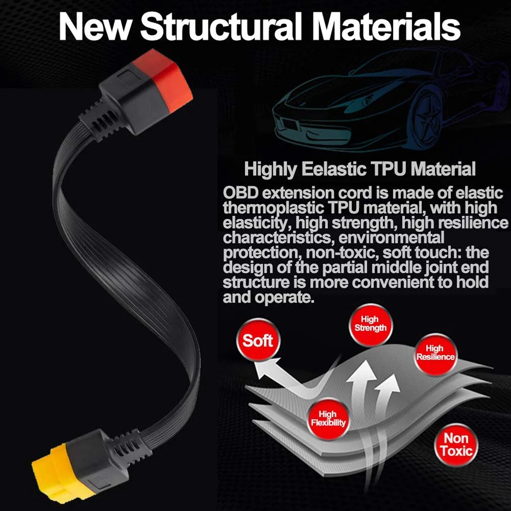OBDII Extension cable 16 Pin Male To Female for thinkdiag Easydiag BD2 Connector 16Pin diagnostic tool ELM327 OBD2 Cable |