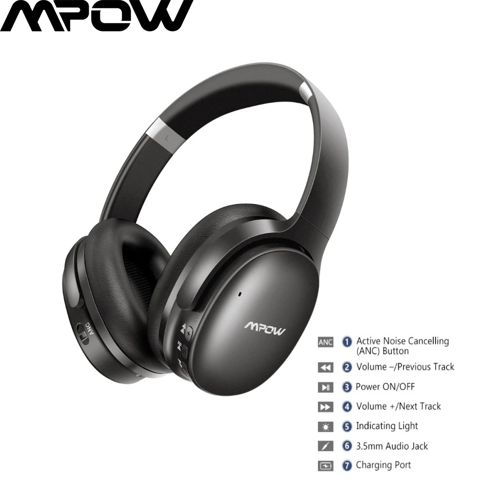 Hi Fi стереонаушники Mpow H10 с шумоподавлением 25 часов воспроизведения беспроводные