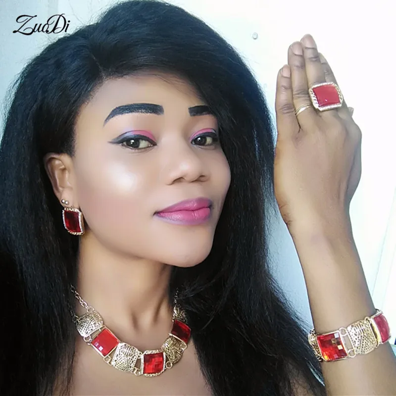 

ZuoDi 2019 fashion african beads Bridal jewelry set Brand dubai Gold Colorful Wedding Women Accessories jewelry set Wholesale