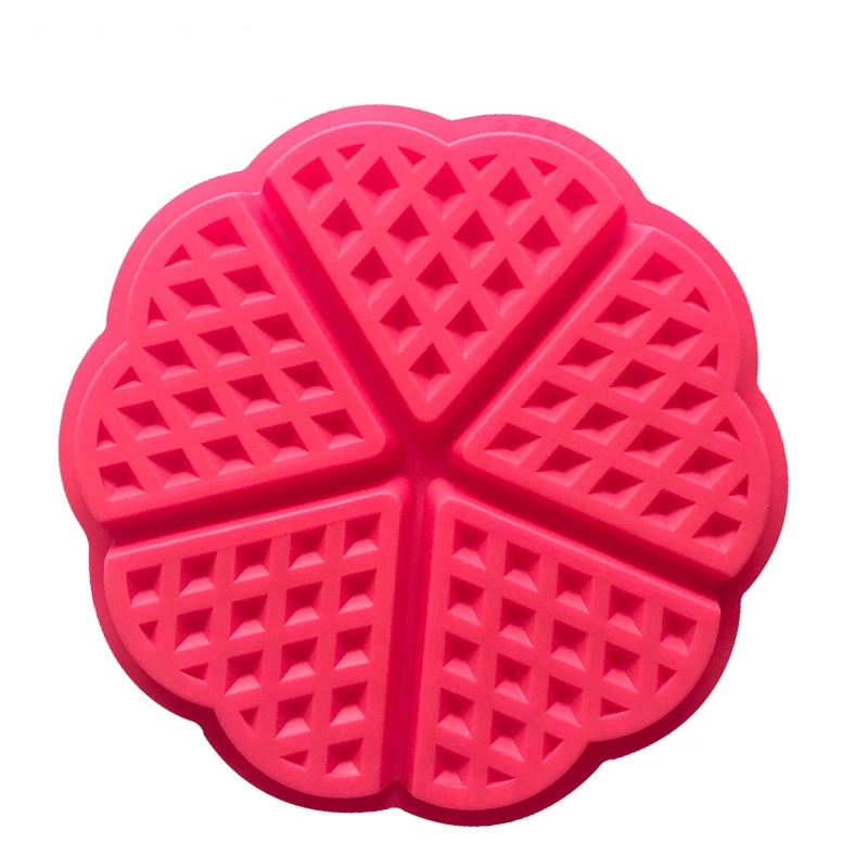 

Waffle Mold Cake Mould Non-stick DIY Baking Mold High-temperature Heart Shape Silicone Baking Tool Mold Kitchen Bakeware