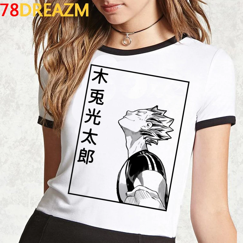 

Футболка Haikyuu, летний топ, Женская японская пара harajuku kawaii, эстетическая белая футболка, топы, футболки, tumblr