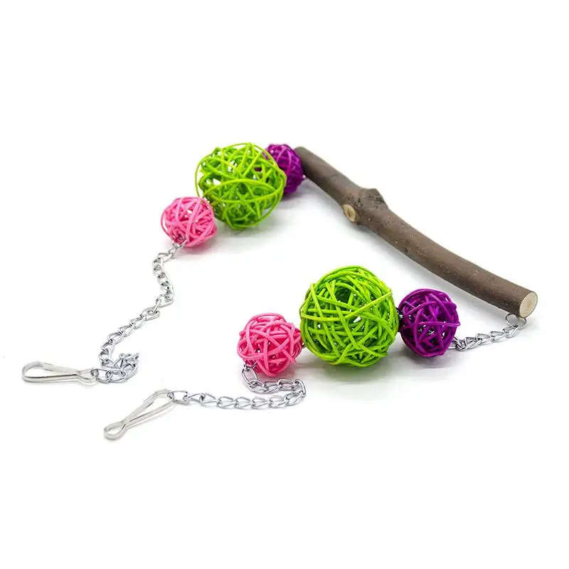 

1pc Parrots Toys And Bird Accessories For Bird Swing Toy Interactive Parrot Swing Perch Bird Rattan Ball For Cage Pet Supplies